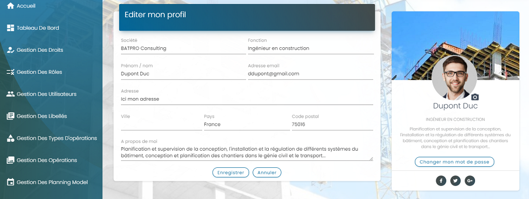 Mon profil